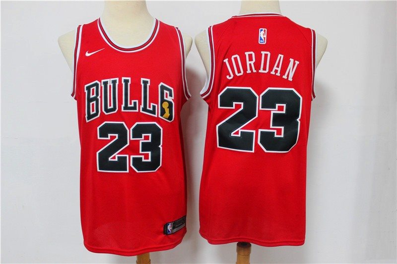 NBA Bulls 23 Jordan Red Champion Men Jersey