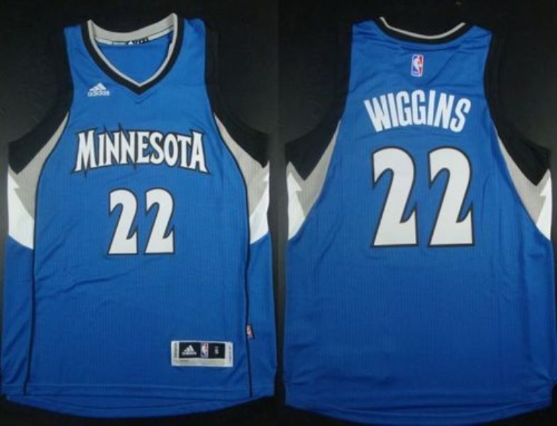 NBA Timberwolves 22 Andrew Wiggins Blue Revolution 30 Men Jersey