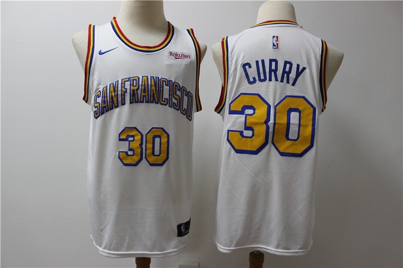 NBA Warriors 30 Stephen Curry White Nike Men Jersey