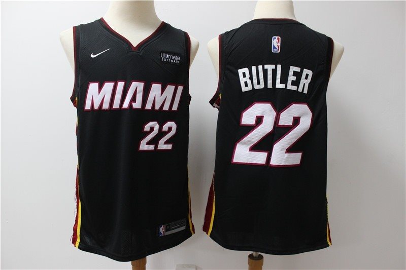 NBA Heat 22 Jimmy Butler Black Nike Men Jersey With Logo