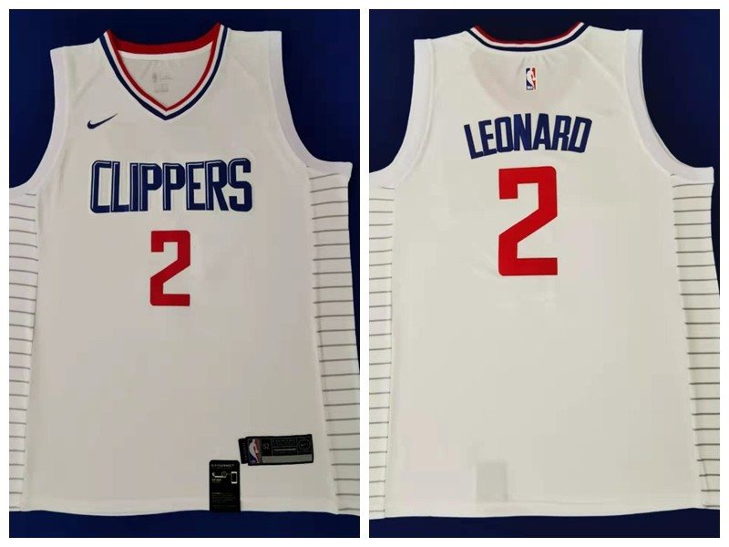NBA Clippers 2 Kawhi Leonard White Nike Men Jersey
