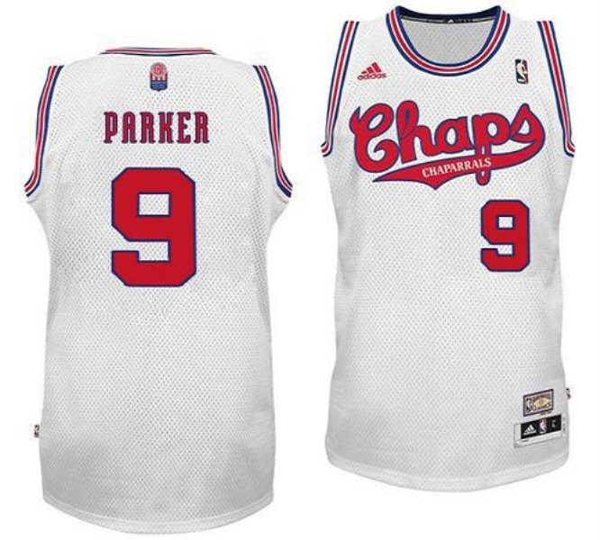NBA Spurs 9 Tony Parker White ABA Hardwood Classic Men Jersey