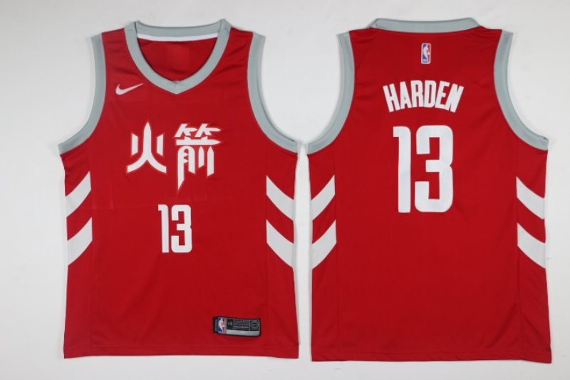 NBA Rockets 13 James Harden Red Nike City Edition Swingman Men Jersey
