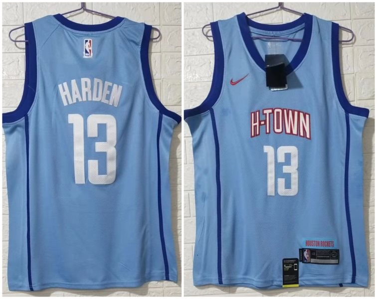 NBA Rockets 3 James Harden Blue 2020_21 City Edition Men Jersey