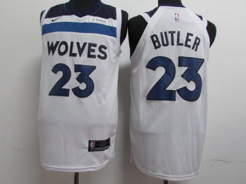 NBA Timberwolves 23 Jimmy Butler White Nike Authentic Men Jersey