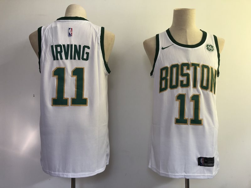 NBA Celtics 11 Kyrie Irving White 2018-19 City Edition Nike Men Jersey