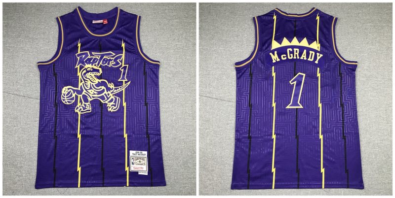 NBA Raptors 1 Tracy McGrady Purple 1998-99 Hardwood Classics Men Jersey