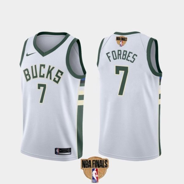 NBA Bucks 7 Bryn Forbes 2021 Finals White Nike Men Jersey