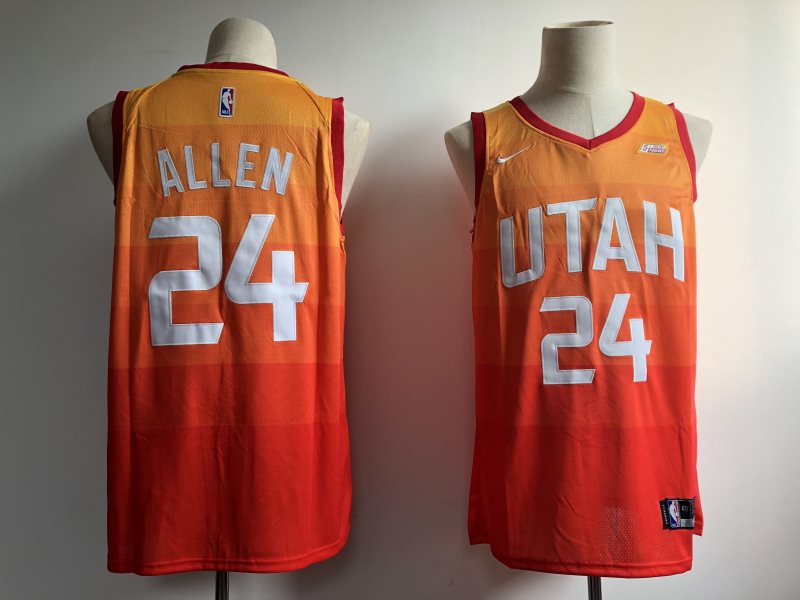 NBA Jazz 24 Grayson Allen Orange 2018-19 City Edition Nike Men Jersey