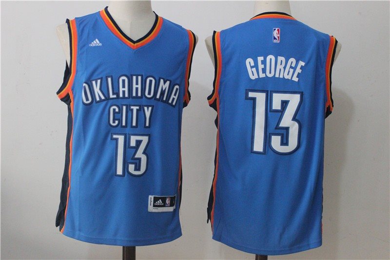 NBA Oklahoma City Thunder 13 Paul George Royal Blue Stitched Men Jersey