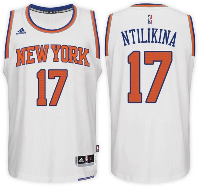 NBA Knicks 17 Frank Ntilikina Home White 2017 NBA Draft Men Jersey