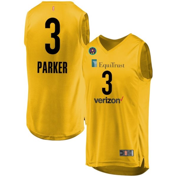 WNBA Los Angeles Sparks 3 Candace Parker Yellow Men Jersey