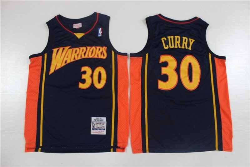 NBA Warriors 30 Stephen Curry Navy Blue Men Jersey