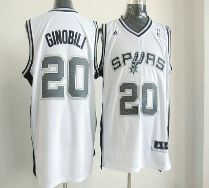 NBA Spurs 20 Manu Ginobili White Revolution 30 Men Jersey