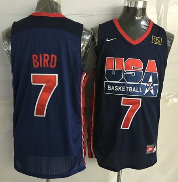 Team USA 7 Larry Bird Dark Blue 2012 USA Basketball Retro Stitched NBA Jersey