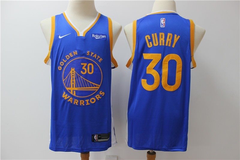 NBA Warriors 30 Stephen Curry Blue Nike Men Jersey