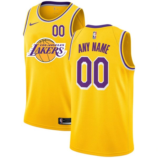 NBA Lakers Yellow Nike City Edition Customized Men Jersey