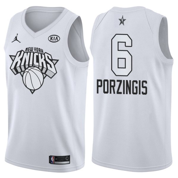 NBA Knicks 6 Kristaps Porzingis 2018 All-Star White Swingman Men Jersey
