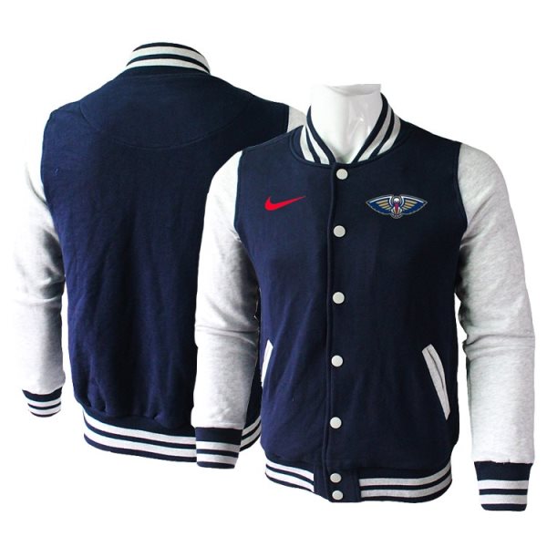 NBA New Orleans Pelicans Blank Navy Grey Nike Wool Jacket