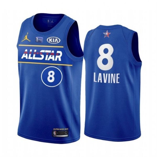NBA Bulls 8 Zach LaVine Blue Eastern Conference 2021 All-Star Men Jersey