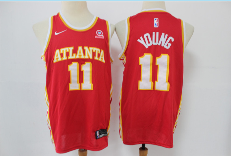 NBA Hawks 11 Trae Young Red 2020 Men Jersey