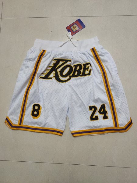 NBA Lakers Kobe White Shorts