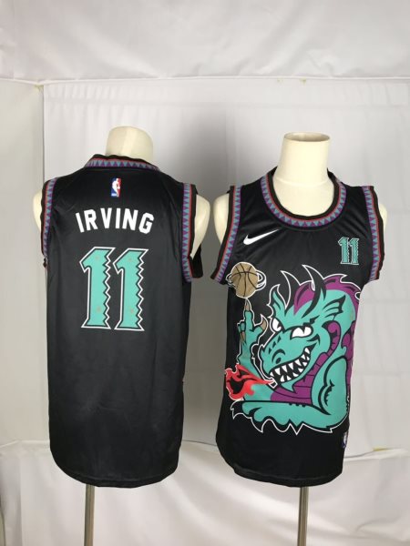 NBA Nets 11 Kyrie Irving Green Black Dragon Men Jersey