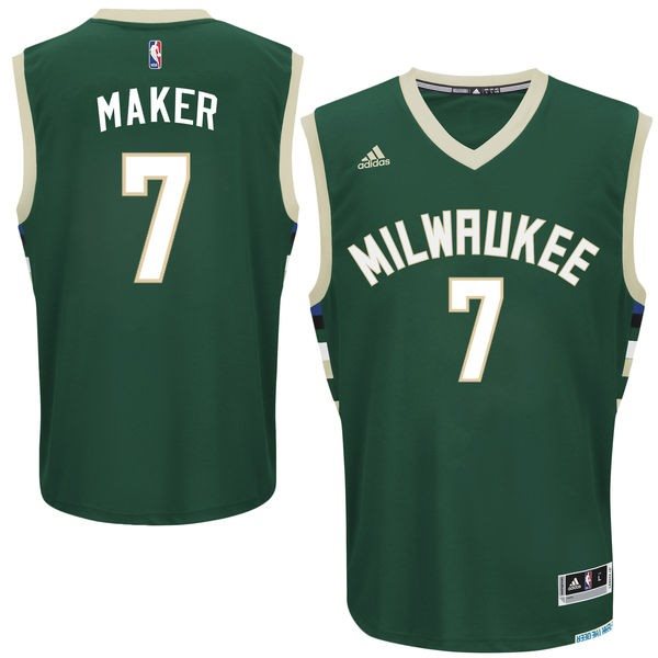 NBA Bucks 7 Thon Maker Green Men Jersey
