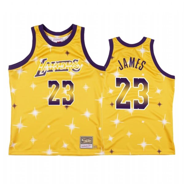 NBA Lakers 23 James Yellow Hwc Starry Men Jersey