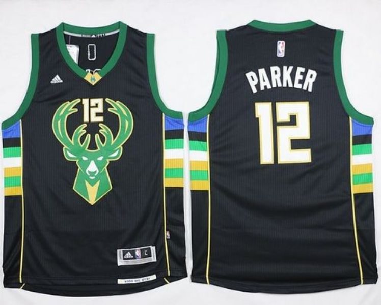 NBA Bucks 12 Jabari Parker Black Alternate Men Jersey