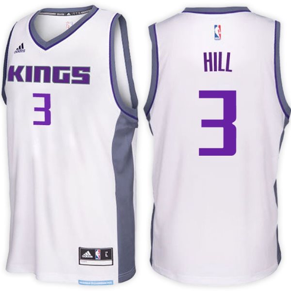 NBA Sacramento Kings 3 George Hill Home White New Swingman Men Jersey
