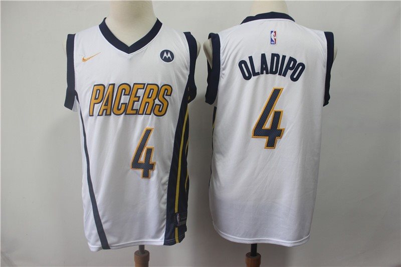 NBA Pacers 4 Victor Oladipo White 2018-19 Earned Edition Nike Men Jersey