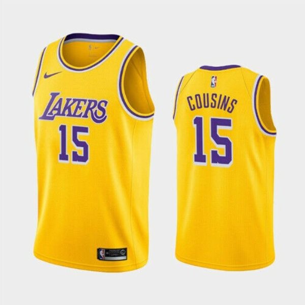NBA Lakers 15 DeMarcus Cousins Yellow Nike Men Jersey