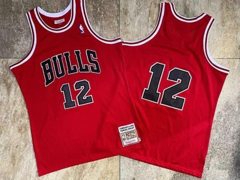 NBA Bulls 12 Michael Jordan Red 1990 Hardwood Classics Men Jersey