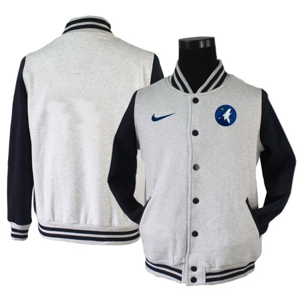 NBA Minnesota Timberwolves Blank Grey Navy Nike Wool Jacket