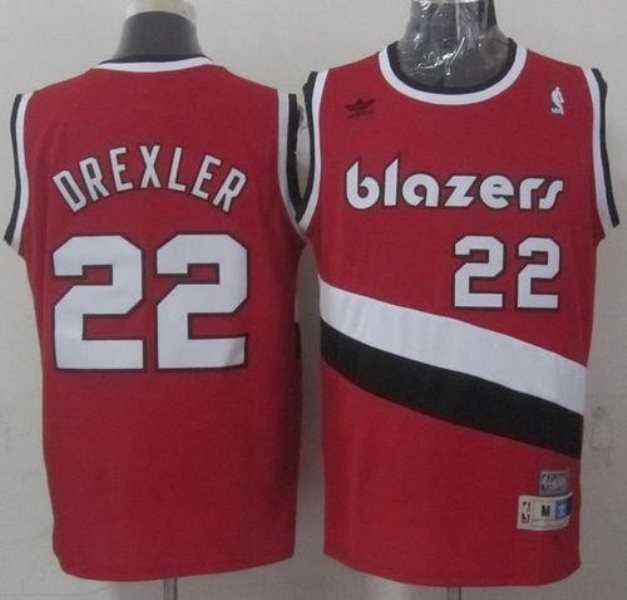 NBA Blazers 22 Clyde Drexler Red Soul Swingman Throwback Men Jersey