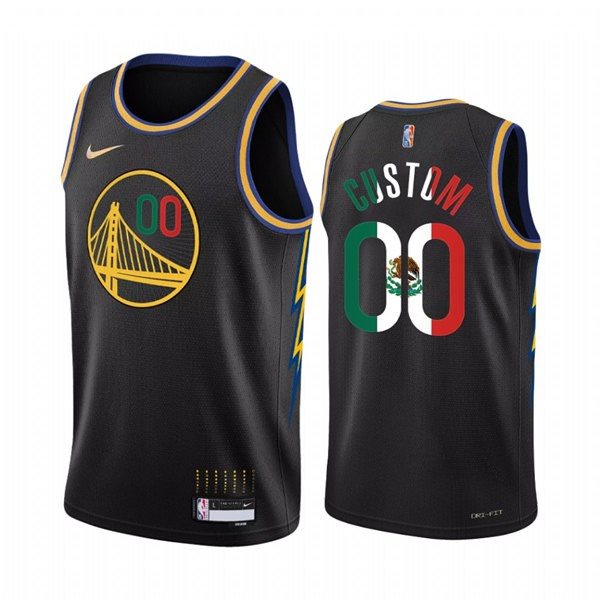NBA Warriors Customized 2022 Black Special Mexico Edition Nike Men Jersey