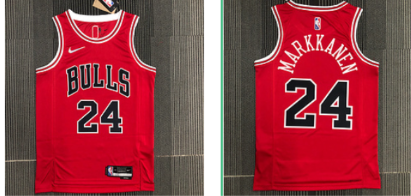 NBA Bulls 24 Laur Markkanen Red Men Jersey