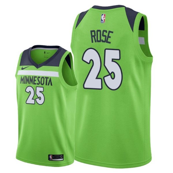 NBA Timberwolves 25 Derrick Rose Swingman Green Nike Swingman Men Jersey