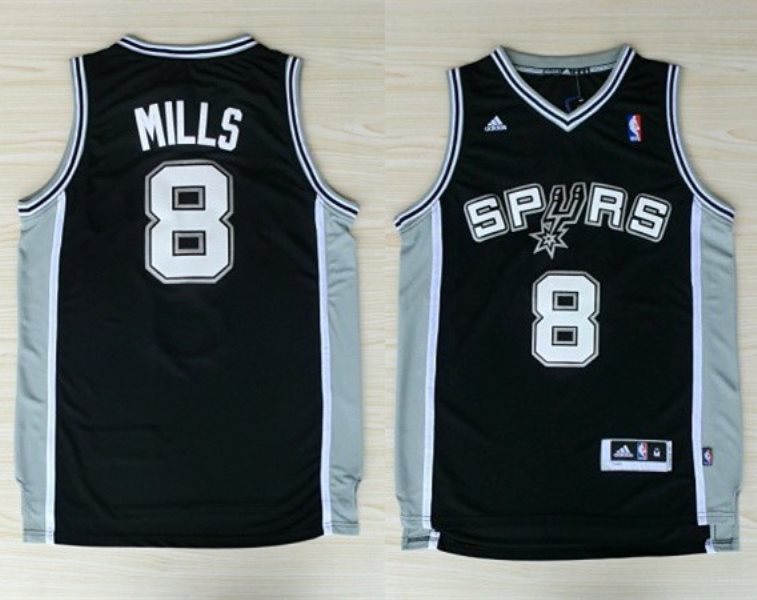 NBA Spurs 8 Patty Mills Black Men Jersey