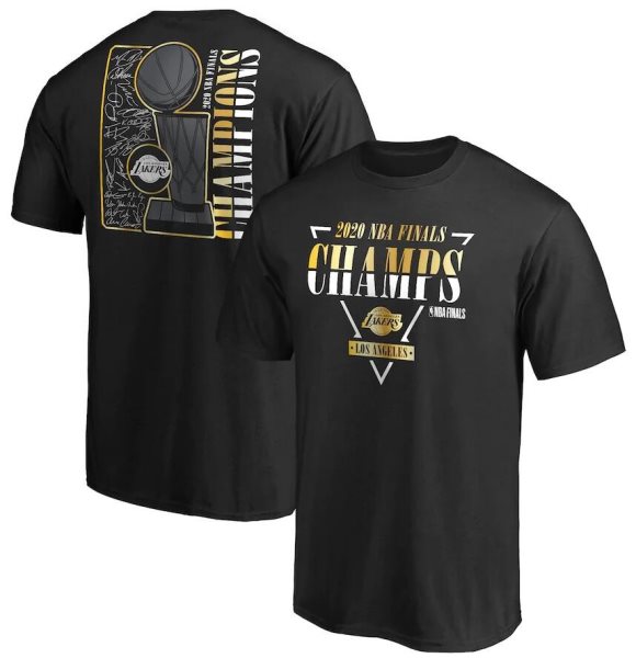 NBA Lakers Black 2020 Finals Champions Believe The Game Signature T-Shirt