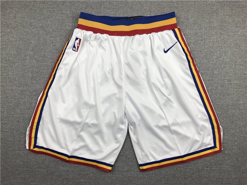 NBA Warriors White Nike Shorts