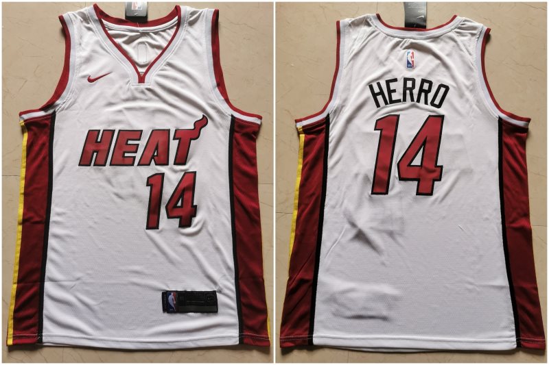 NBA Heat 14 Tyler Herro White Nike Men Jersey