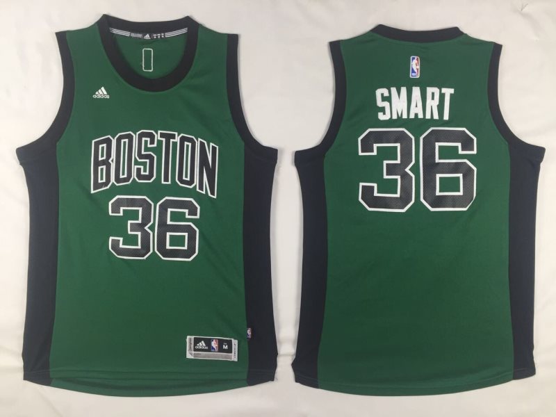 NBA Celtics 36 Marcus Smart Green With Black Number Men Jersey
