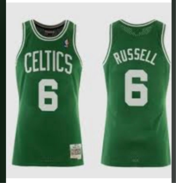 NBA Boston Celtics 6 Green Throwback Men Jersey