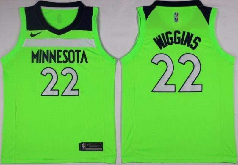 NBA Timberwolves 22 Andrew Wiggins Green Nike Men Jersey