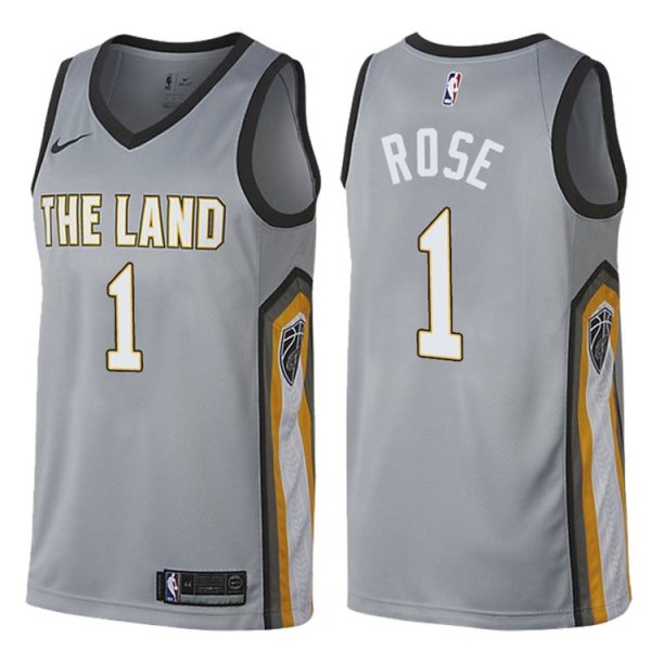 NBA Cavaliers 1 Derrik Rose Gray City Edition Nike Men Jersey