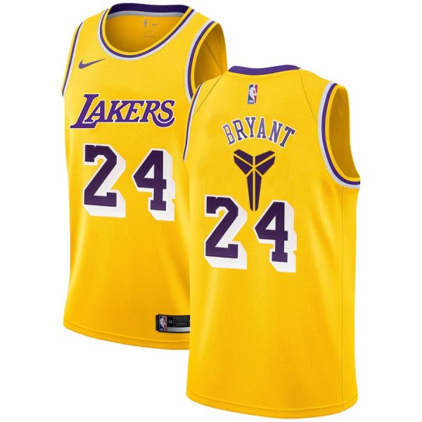 NBA Lakers 24 Kobe Bryant Yellow Nike Men Jersey