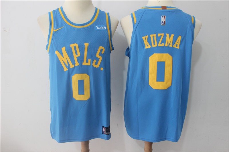 NBA Lakers 0 Kyle Kuzma Light Blue Nike Throwback Men Jersey