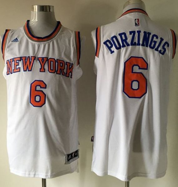 NBA Knicks 6 Kristaps Porzingis White Men Jersey